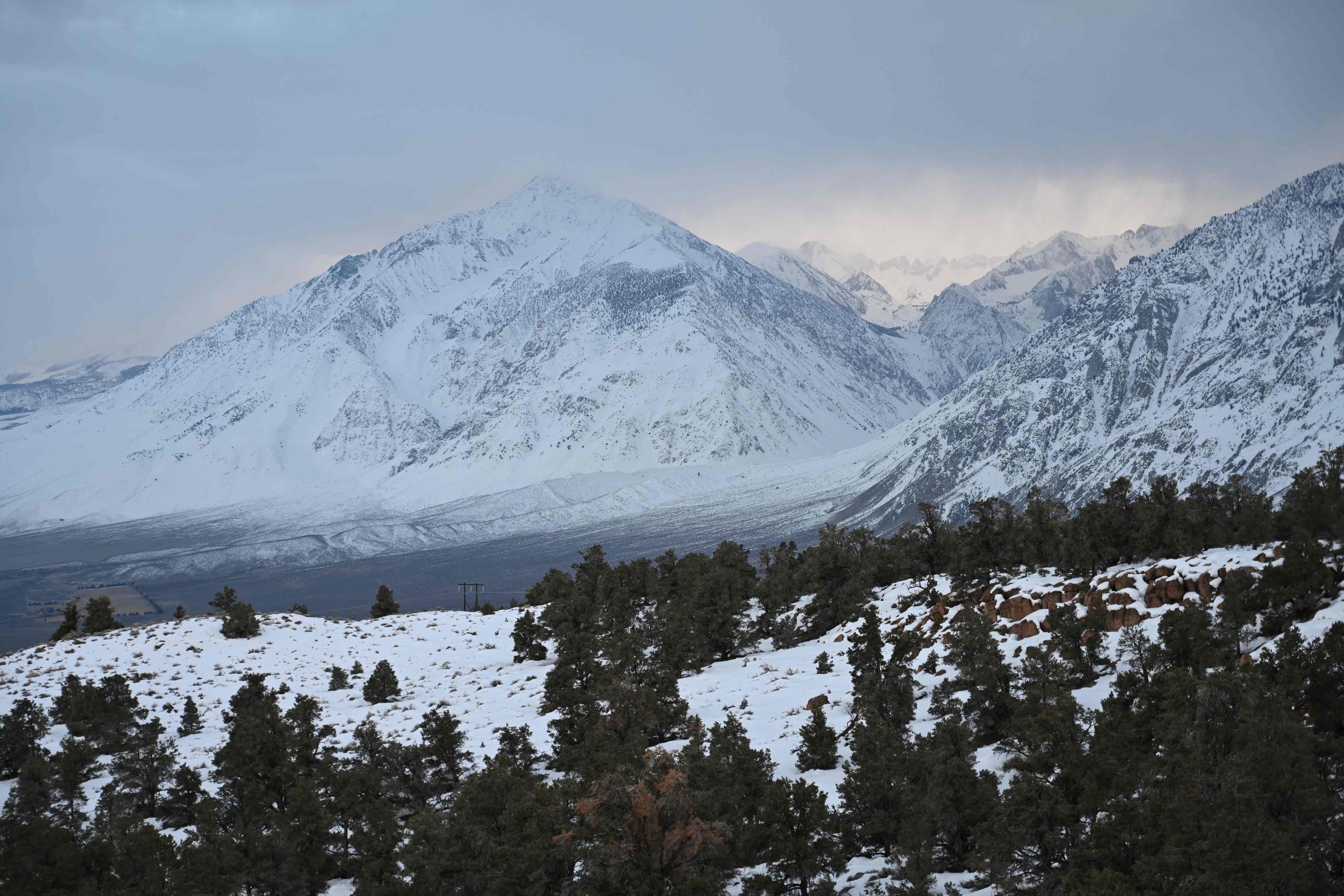 Mount Tom in a winter storm